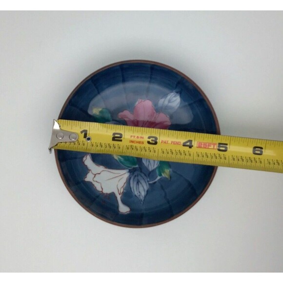 VTG Japanese Signed Porcelain Bowl Floral Sushi Trinket Sometsuke Hand Painted - Picture 4 of 5